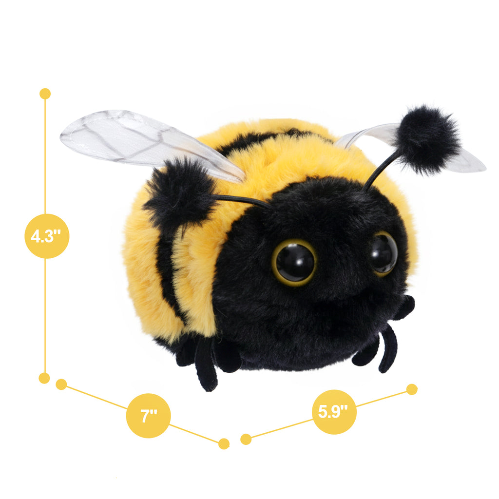 Soft Fur Bumblebee Plush Stuffed Animal Toy 7 Inch