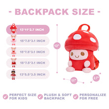 Laden Sie das Bild in den Galerie-Viewer, Personalized Cute Red Mushroom Plush Backpack