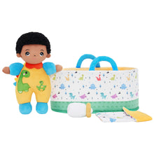 Charger l&#39;image dans la galerie, Mini Personalized Dinosaur Black Skin Boy Plush Doll &amp; Gift Set