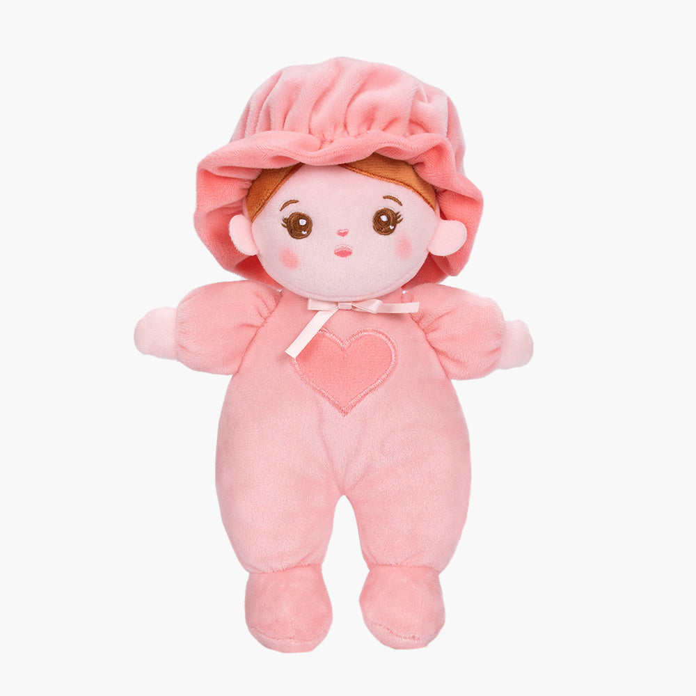 Mini bambola di straccio di peluche rosa personalizzata