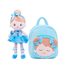 Load image into Gallery viewer, Personalized Abby Blue Girl Plush Doll + Backpack