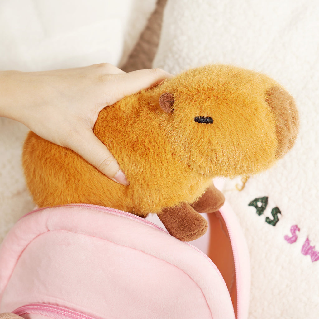 Soft Fur Capybara Plush Stuffed Animal Toy 8.5 Inch