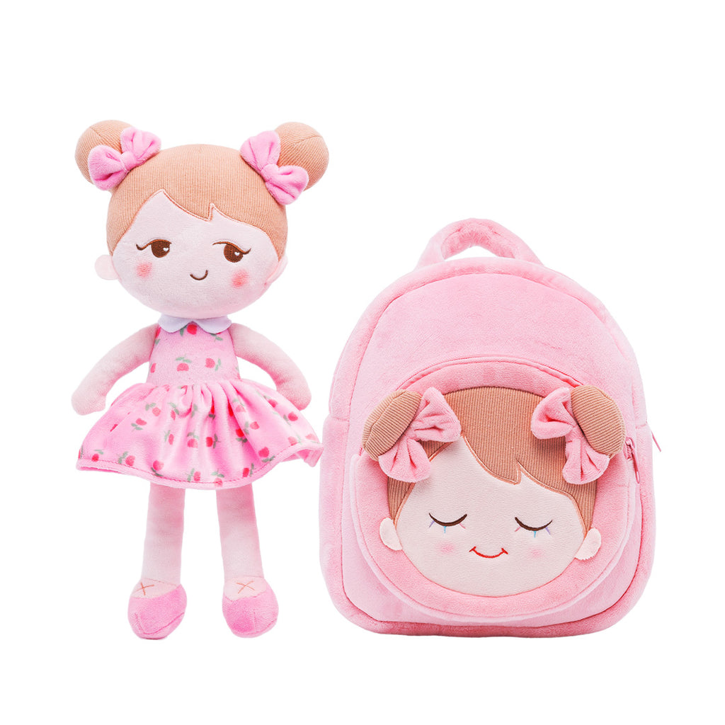 Personalized Playful Pink Girl and Backpack