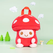Laden Sie das Bild in den Galerie-Viewer, Personalized Cute Red Mushroom Plush Backpack