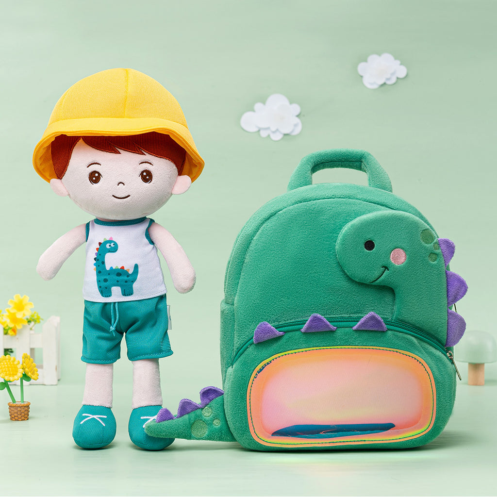 Personalized Summer Boy Plush Baby Boy Doll + Backpack