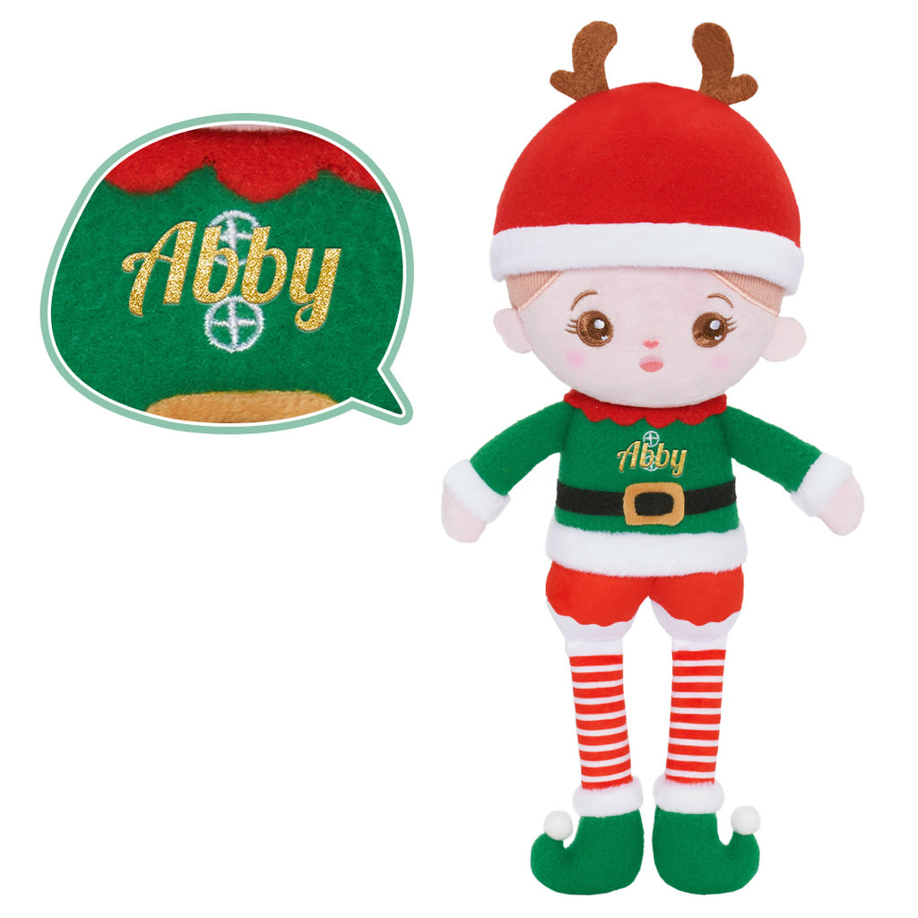 Personalized Christmas Plush Girl Elf Doll with Christmas Elf Costume Ouozzzshop