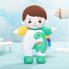 Carica l&#39;immagine nel visualizzatore di Gallery, Mini Personalized Dinosaur White Skin Boy Plush Doll &amp; Gift Set