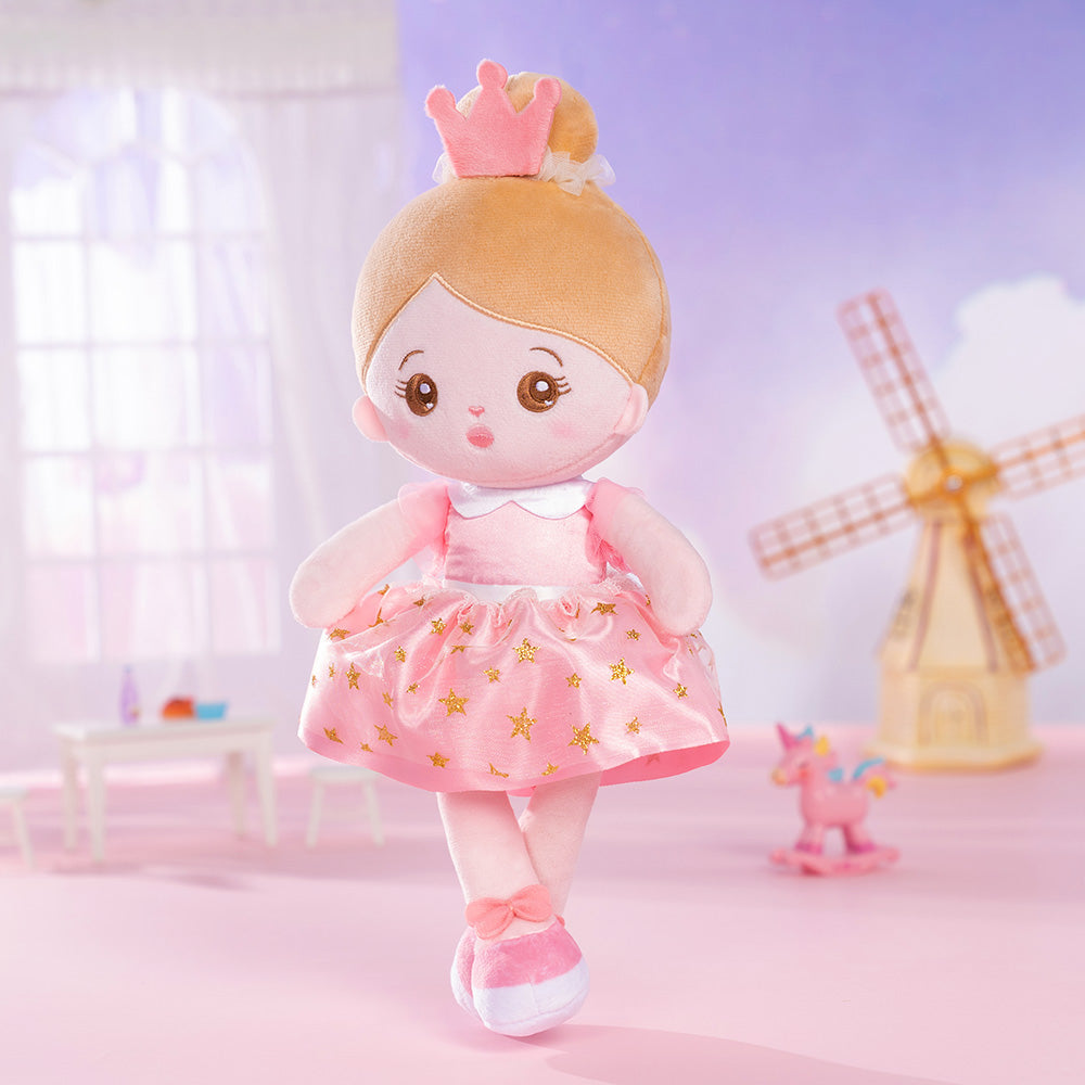 Personalized Pink Princess Plush Doll, Custom Baby Girl Toys 
