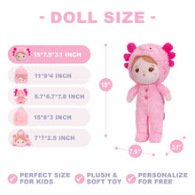 Indlæs billede til gallerivisning Personalized Pink Newt Plush Baby Doll