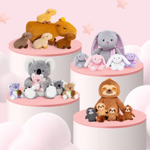 Ladda upp bild till gallerivisning, Plush Stuffed Animal Mommy with 4 Babies - 4 Themes