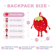 Ladda upp bild till gallerivisning, Personalized Cute Strawberry Plush Backpack