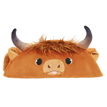 Cargar imagen en el visor de la galería, Scottish Highland Cow Cattle Wearable Hooded Blanket for Kid