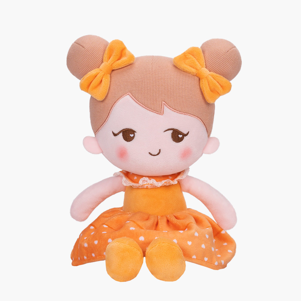 Bambola di peluche ragazza arancione personalizzata