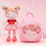 Personalized Iris Red Cherry Girl Doll + Backpack