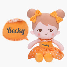 Afbeelding in Gallery-weergave laden, Personalized Becky Orange Girl Doll + Backpack