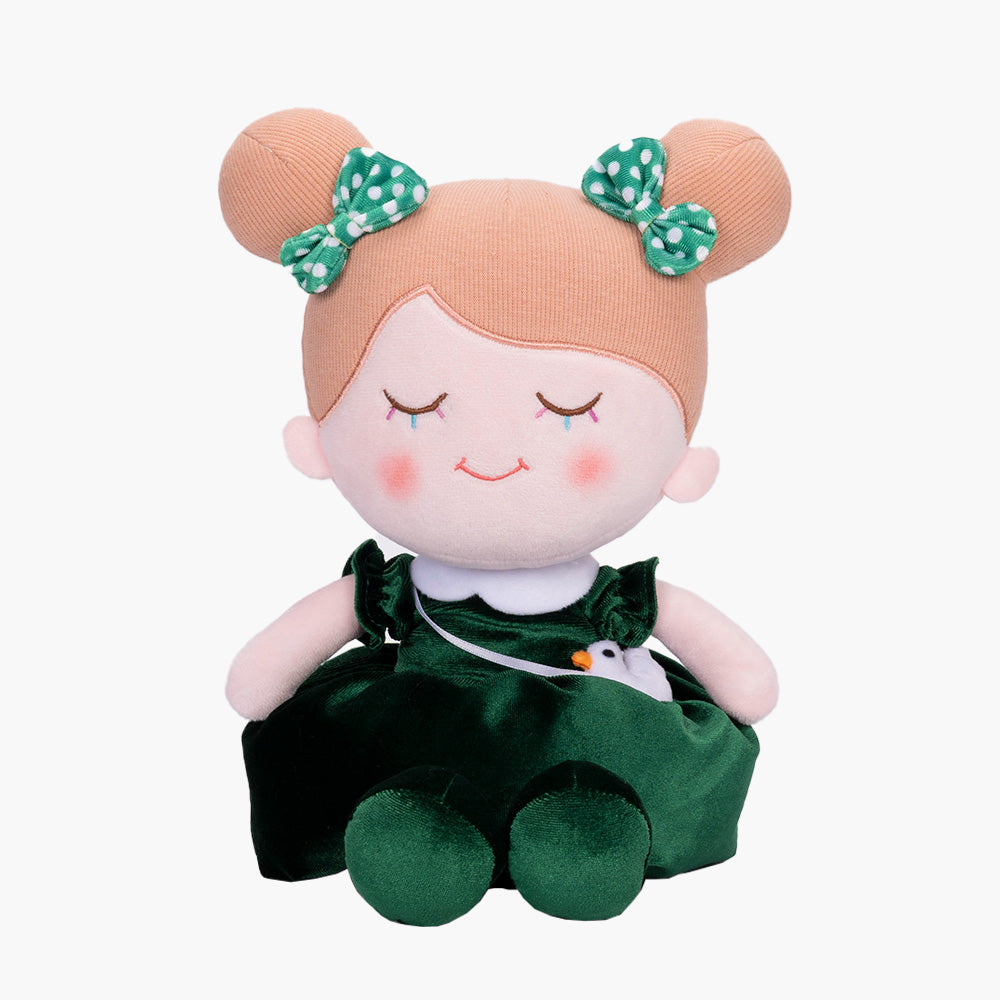 Bambola di peluche verde scuro personalizzata