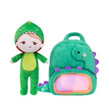 Load image into Gallery viewer, Personalized Becky Dinosaur Girl Doll + Backpack