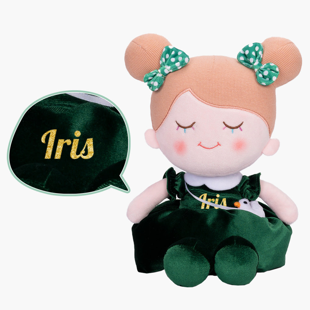 Muñeca Verde Oscuro y Mochila Personalizada