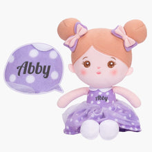 Laden Sie das Bild in den Galerie-Viewer, Personalized Sweet Girl Purple Plush Doll