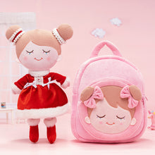 Cargar imagen en el visor de la galería, Personalized Iris Red Dress Girl Doll and Backpack