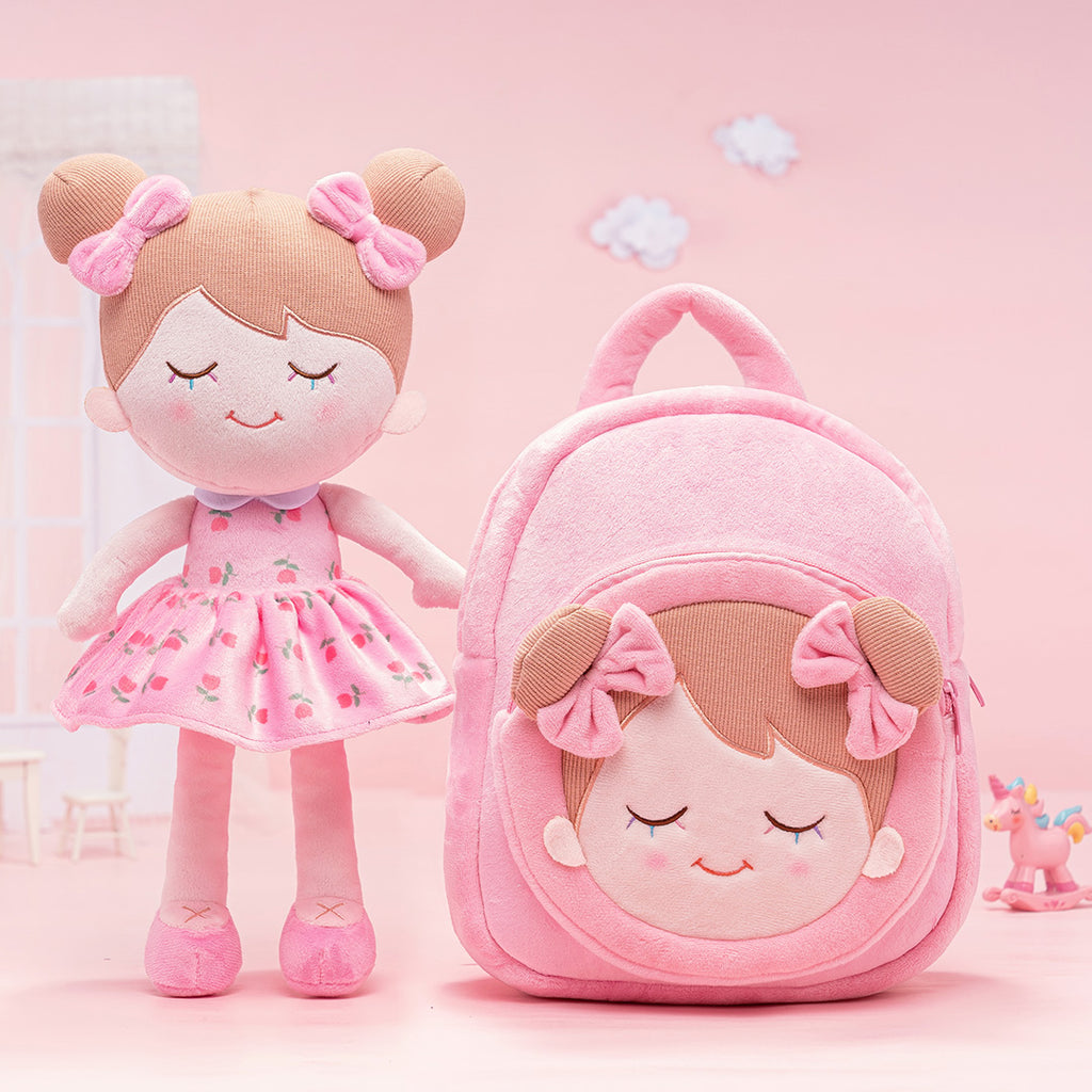 Bambola e zaino rosa personalizzati