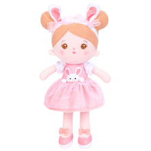 Laden Sie das Bild in den Galerie-Viewer, Personalized Pink Rabbit Girl Doll + Cloth Basket Gift Set