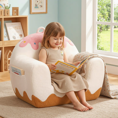 Kids Sofa Comfy Foam Filled Couch -Ice Cream Theme, U.S. Local Delivery