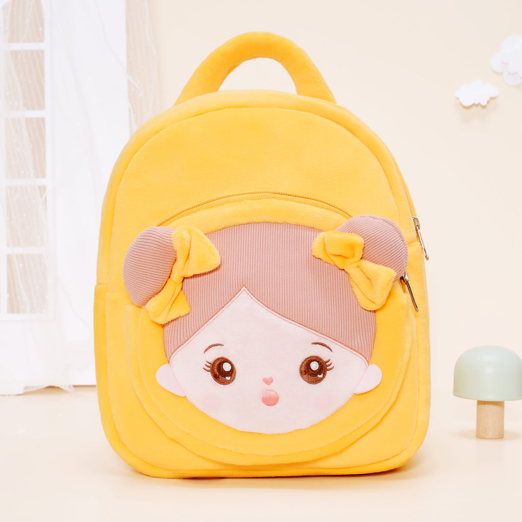 Personalized Yellow Open Eyes  Plush Baby Girl Backpack