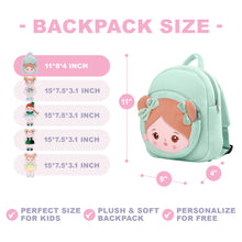 Load image into Gallery viewer, Personalized Green Plush Baby Backpack