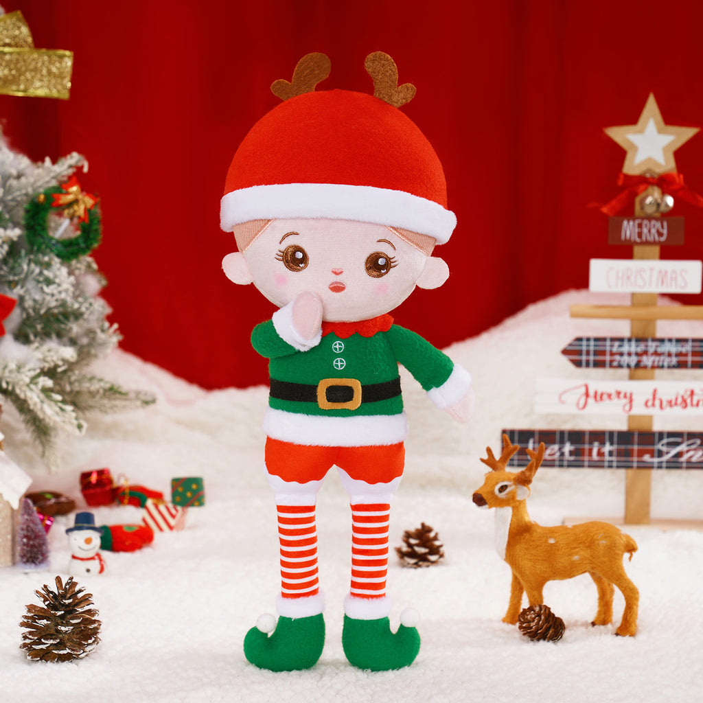 Personalized Christmas Plush Doll with Elf Costume