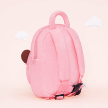 Load image into Gallery viewer, Personalized Plush Pink Backpack with Brown Skin Tone Doll Face