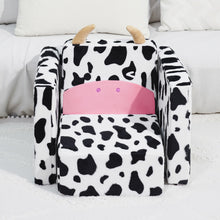 Carica l&#39;immagine nel visualizzatore di Gallery, 2 In 1 Cute Dairy Cow Pattern Children Sofa Couch and Desk