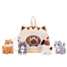 Cargar imagen en el visor de la galería, Personalized Cute Plush Cat House Set with 5 Kitties