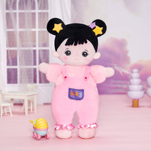 Carica l&#39;immagine nel visualizzatore di Gallery, Personalized Black Hair Mini Plush Baby Girl Doll