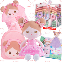 Indlæs billede til gallerivisning Personalized Doll, Backpack, Blanket and Cloth Book Bundle for 0-4 Years Old