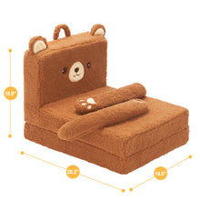 Cargar imagen en el visor de la galería, Foldable Polar Fleece Animal Bear Style Children Sofa