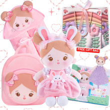 Cargar imagen en el visor de la galería, Personalized Doll, Backpack, Blanket and Cloth Book Bundle for 0-4 Years Old