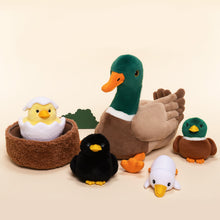 Load image into Gallery viewer, Duck Family, Duck Nest Plush Toy With 4 Little Ducklings Inside