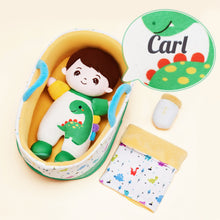 Carica l&#39;immagine nel visualizzatore di Gallery, Mini Personalized Dinosaur White Skin Boy Plush Doll &amp; Gift Set