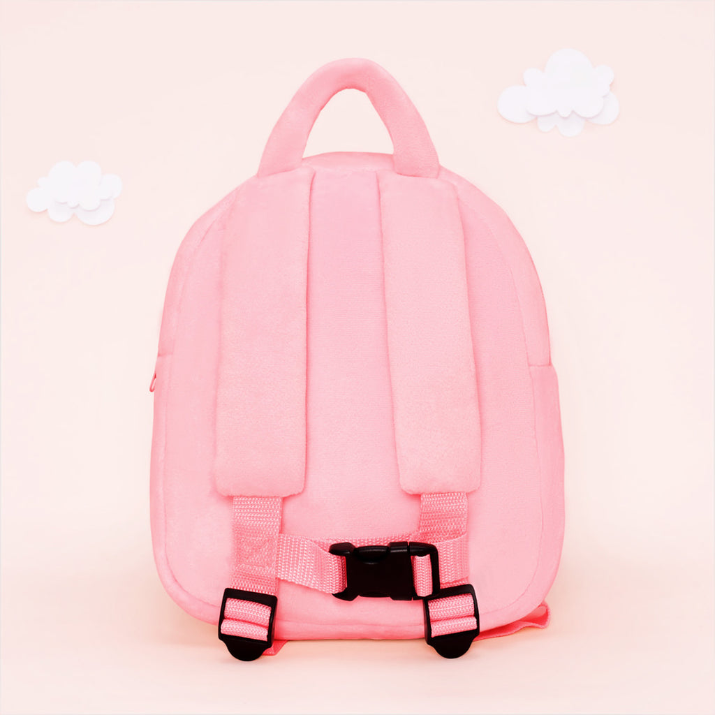 Personalized Plush Pink Backpack with Brown Skin Tone Doll Face