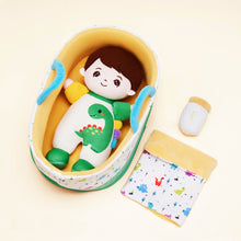 Carica l&#39;immagine nel visualizzatore di Gallery, Mini Personalized Dinosaur White Skin Boy Plush Doll &amp; Gift Set