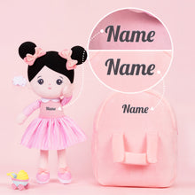Indlæs billede til gallerivisning Personalized Pink Black Hair Baby Doll