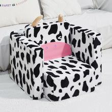 Carica l&#39;immagine nel visualizzatore di Gallery, 2 In 1 Cute Dairy Cow Pattern Children Sofa Couch and Desk