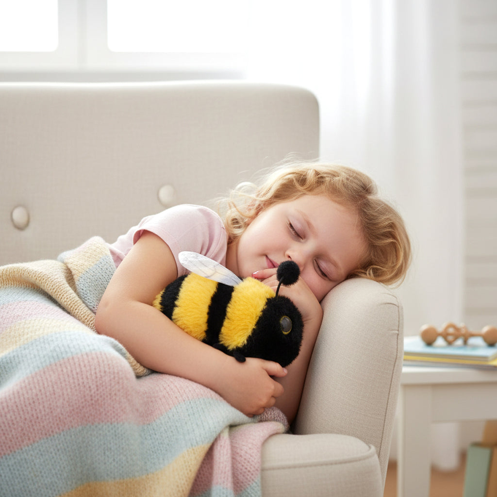 Soft Fur Bumblebee Plush Stuffed Animal Toy 7 Inch