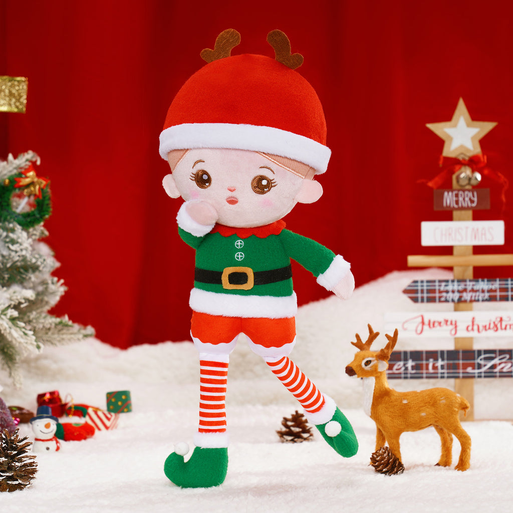 Personalized Christmas Plush Doll with Elf Costume