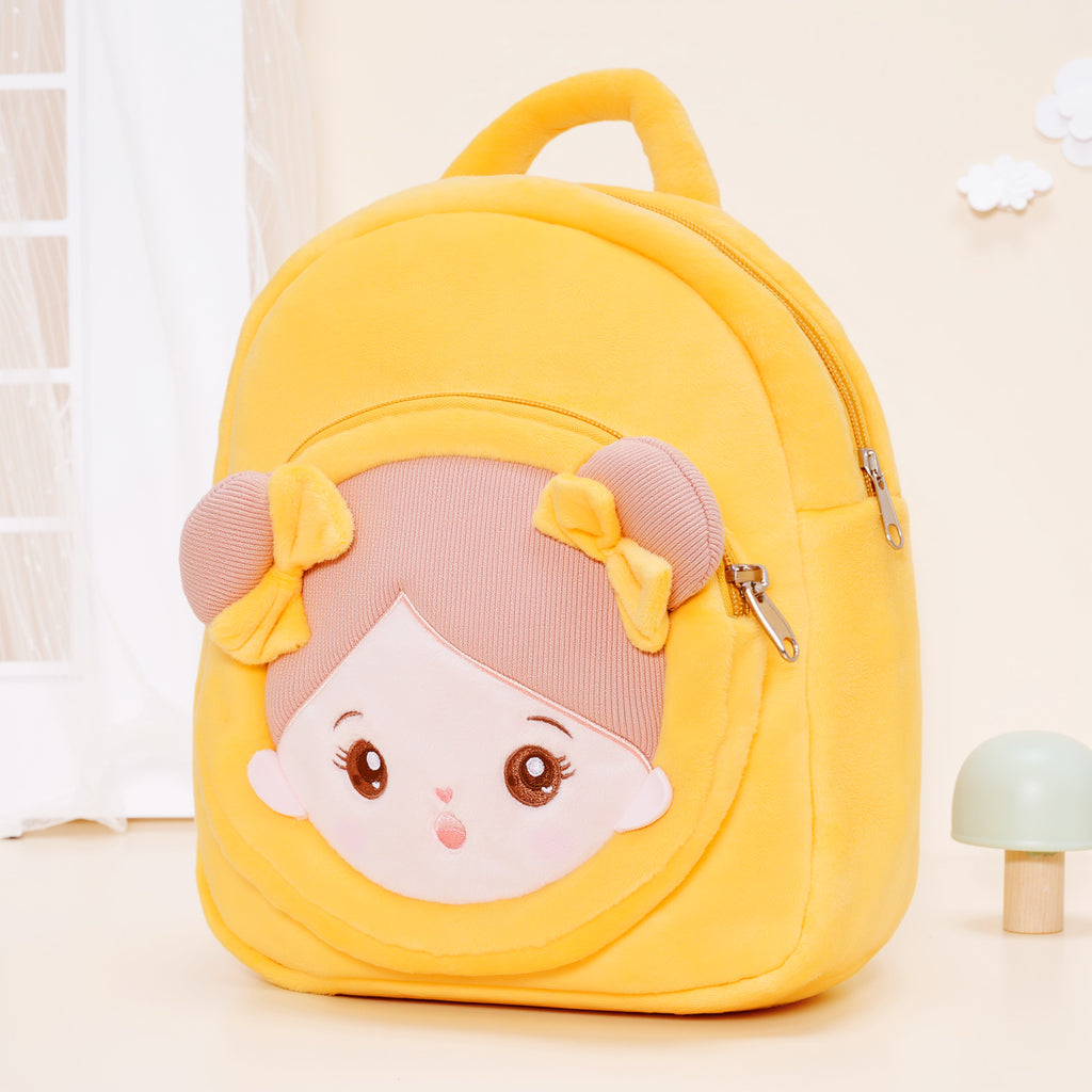 Personalized Yellow Open Eyes  Plush Baby Girl Backpack