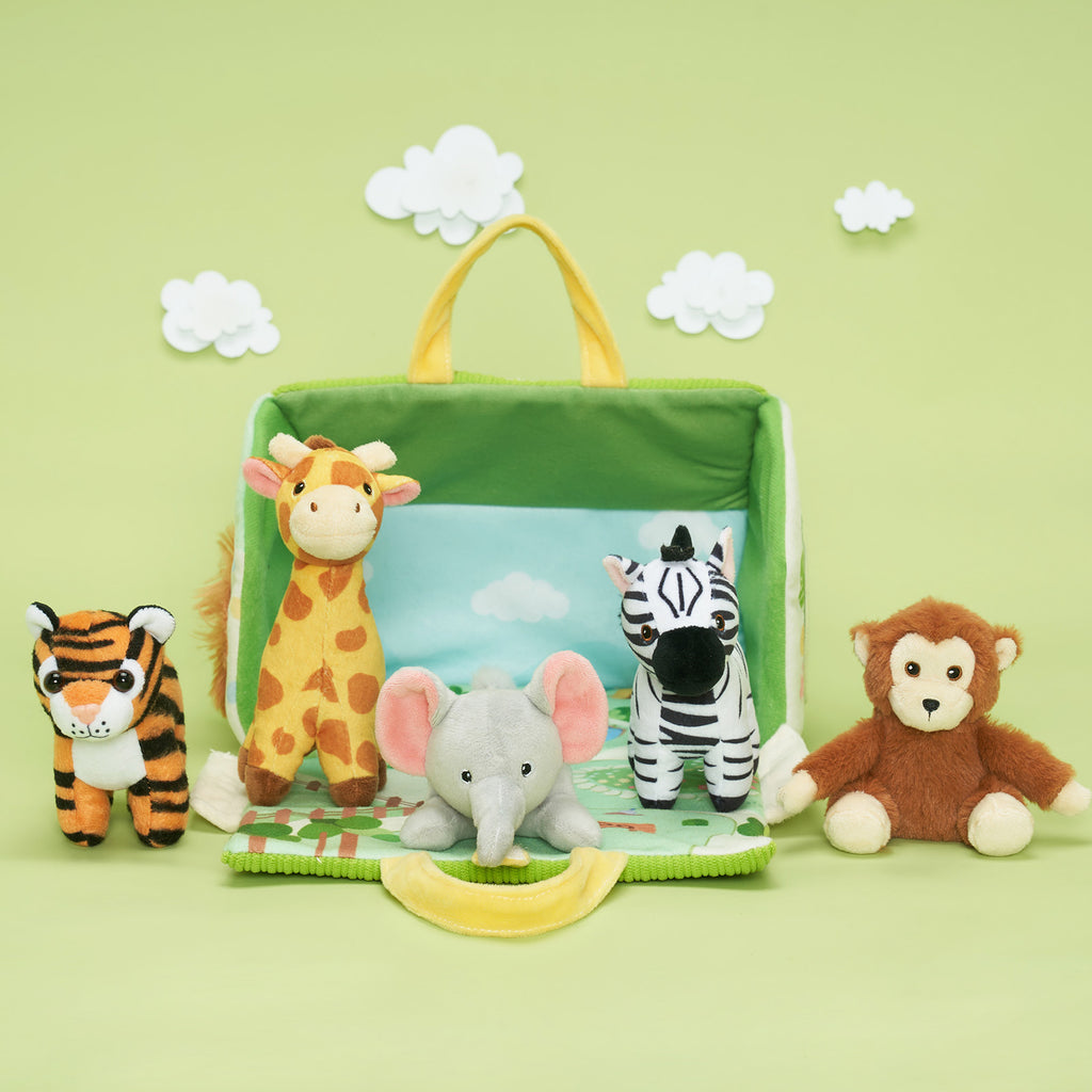 Personalized Portable Fun Plush Zoo House Set