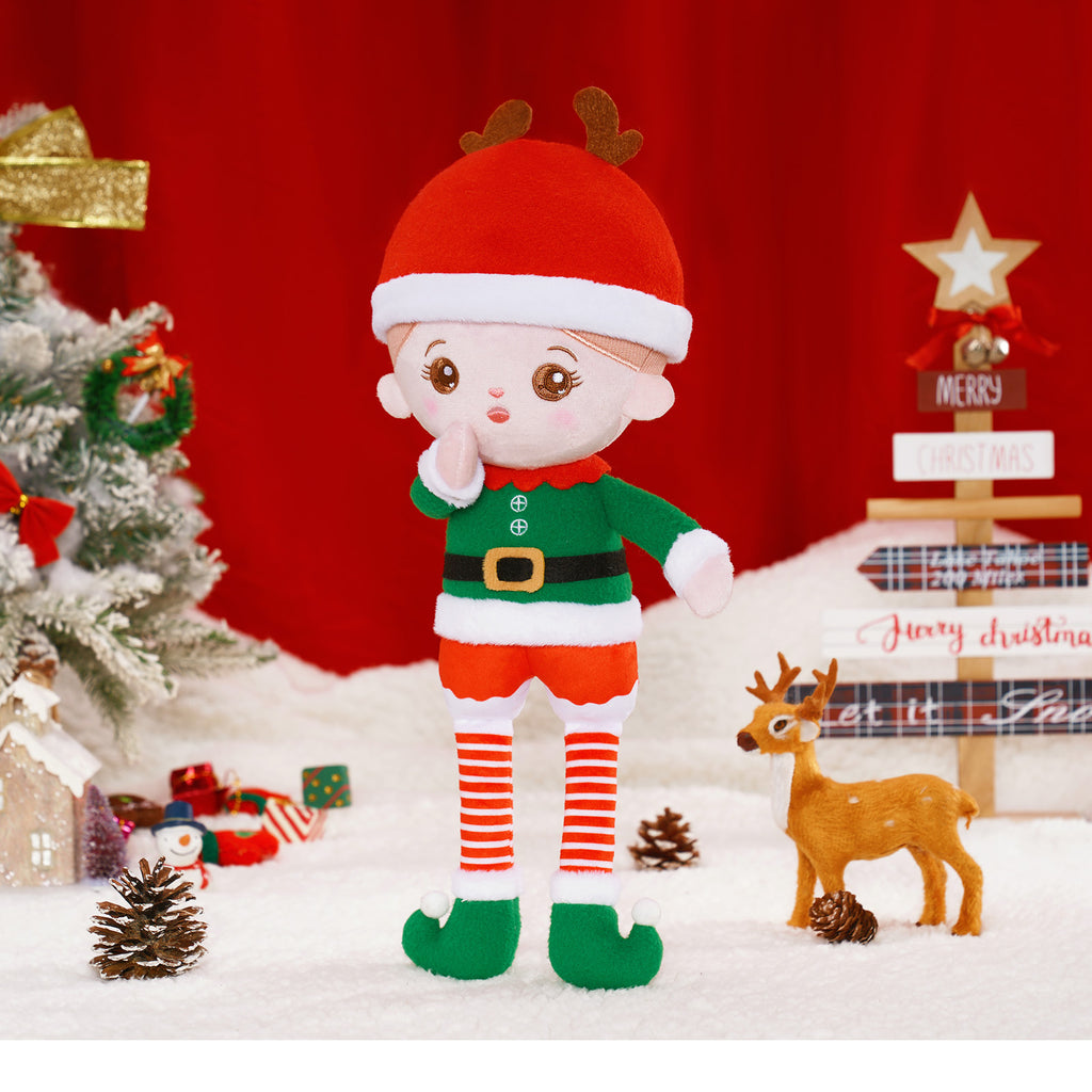 Personalized Christmas Plush Doll with Elf Costume