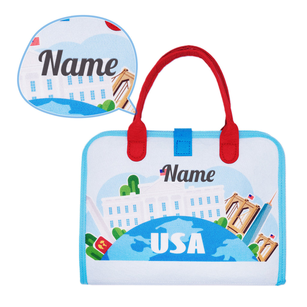 Personalized American Landmarks Toddler Busy Board Montessori Toys