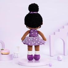 Indlæs billede til gallerivisning Personalized Deep Skin Tone Plush Doll Purple Nevaeh